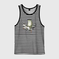 Мужская майка хлопок Лягушка летит на гусе