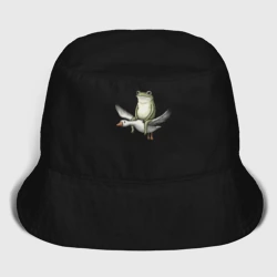 Женская панама хлопок Лягушка летит на гусе