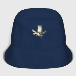 Женская панама хлопок Лягушка летит на гусе