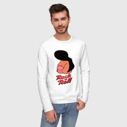 Мужской лонгслив хлопок Логотип rock n roll мем - фото 2