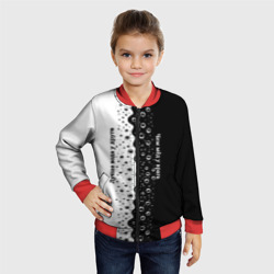 Детский бомбер 3D Лучше вода у друга черно-белый узор - фото 2