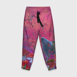 Детские брюки 3D Готический ворон в мухоморах