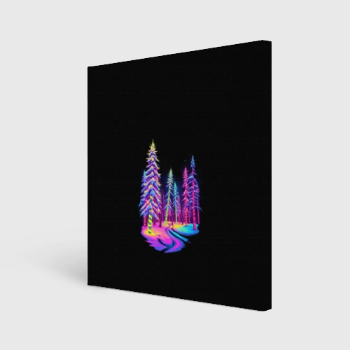 Холст квадратный  Neon forest