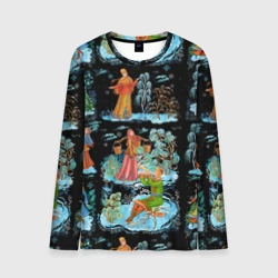 Мужской лонгслив 3D Русские народные зимние гуляния