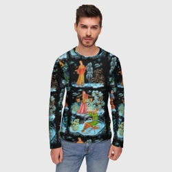 Мужской лонгслив 3D Русские народные зимние гуляния - фото 2