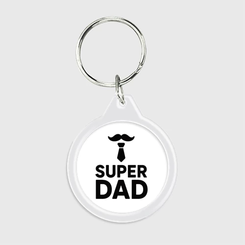 Брелок круглый Superdad - галстук и усы