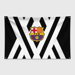 Флаг-баннер Barcelona черные полосы