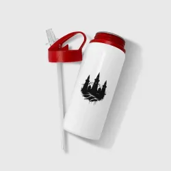Бутылка для воды с трубочкой Горные башни Ингушетии - фото 2
