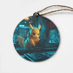 Деревянная игрушка круг Хакер Пикачу