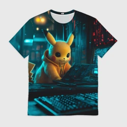 Мужская футболка 3D Хакер Пикачу