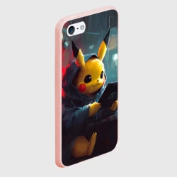 Чехол для iPhone 5/5S матовый Пикачу хакер за работай  - фото 2