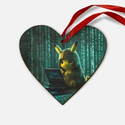 Деревянная игрушка Сердце Пикачу хакер в матрице