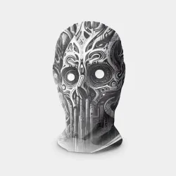 Маска карнавальная 3D Art skull in metropolis - ai art fantasy