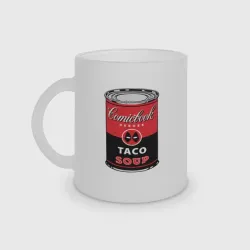 Кружка матовая стеклянная Deadpool taco soup