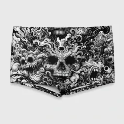 Мужские купальные плавки 3D Cool skull - fantasy pattern