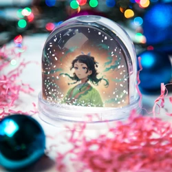 Игрушка Снежный шар Маомао на фоне облаков - фото 2