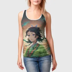 Женская майка 3D Маомао на фоне облаков - фото 2