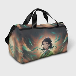 Сумка спортивная 3D Маомао на фоне облаков