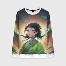 Женский свитшот 3D Маомао на фоне облаков