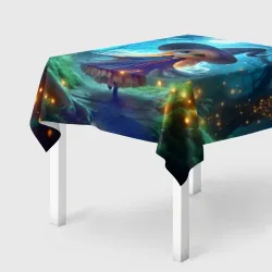 Скатерть 3D Ведьмочка-малютка в ночь на хэллоуин
