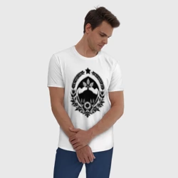 Мужская пижама с белой футболкой хлопок Орнамент Кубани - фото 2