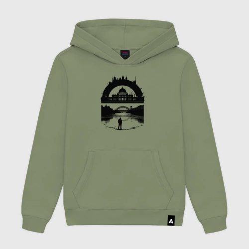 Мужская толстовка хлопок с принтом Граффити Новосибирск, вид спереди #2