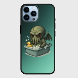 Чехол для iPhone 14 Pro Max Ктулху с уточкой моется в тазике