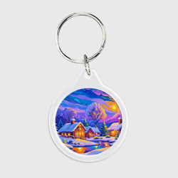 Брелок круглый Зимний вечер