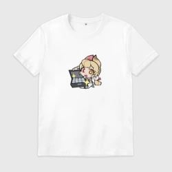 Мужская футболка хлопок Элис чиби стикер