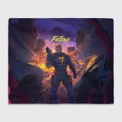 Плед 3D Fallout седьмой на фоне взрывов 