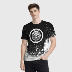 Мужская футболка 3D Inter белый всплеск краско - фото 2