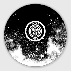 Круглый коврик для мышки Inter белый всплеск краско