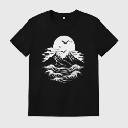 Мужская футболка хлопок Сахалинский бурный пейзаж