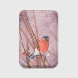 Картхолдер Magsafe магнитный Снегирь и зимние ягоды