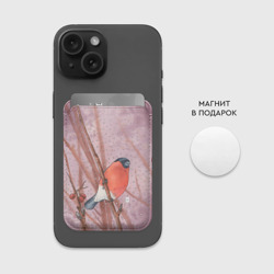 Картхолдер Magsafe магнитный Снегирь и зимние ягоды - фото 2