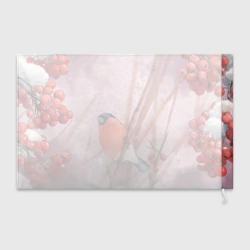 Флаг 3D Снегирь и зимние ягоды - фото 2