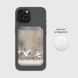 Картхолдер Magsafe магнитный Журавли на снегу - фото 2