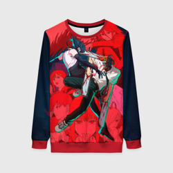 Женский свитшот 3D Битва с Резе Человек бензопила