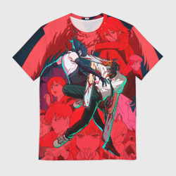 Мужская футболка 3D Битва с Резе Человек бензопила