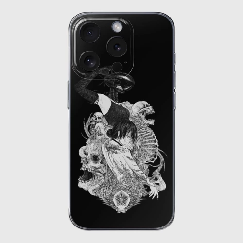 Чехол для iPhone 15 Pro Max силиконовый с защитой камеры с принтом Резе демон бомба Человек бензопила Чехол для iPhone 15 Pro Max силиконовый с защитой камеры Резе демон бомба Человек бензопила