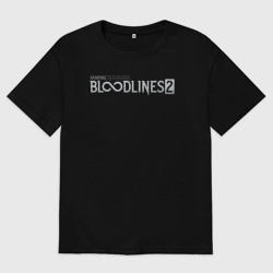 Женская футболка хлопок Oversize Vampire the masquerade bloodlines 2 logo