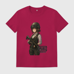 Мужская футболка хлопок Девушка Pubg mobile