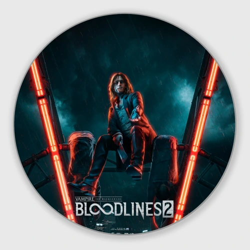 Круглый коврик для мышки Вампир из Vampire the masquerade bloodlines 2 