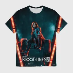 Мужская футболка 3D Вампир из Vampire the masquerade bloodlines 2 