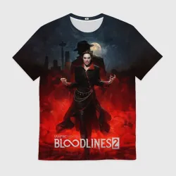 Мужская футболка 3D Вампиры из Vampire the masquerade bloodlines 2
