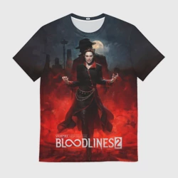 Мужская футболка 3D Вампиры из Vampire the masquerade bloodlines 2