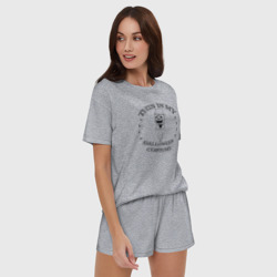 Женская пижама с шортиками хлопок Это мой хэлоуин костюм с тыквой джентельменом в шляпе - фото 2