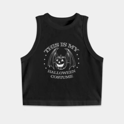 Женская укороченная майка-топ хлопок Это мой хэлоуин костюм с тыквой с крыльями