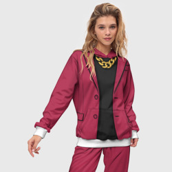 Женский костюм с толстовкой 3D Малиновый пиджак - новый русский 90-е с цепью - фото 2