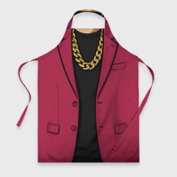 Фартук 3D Малиновый пиджак - новый русский 90-е с цепью